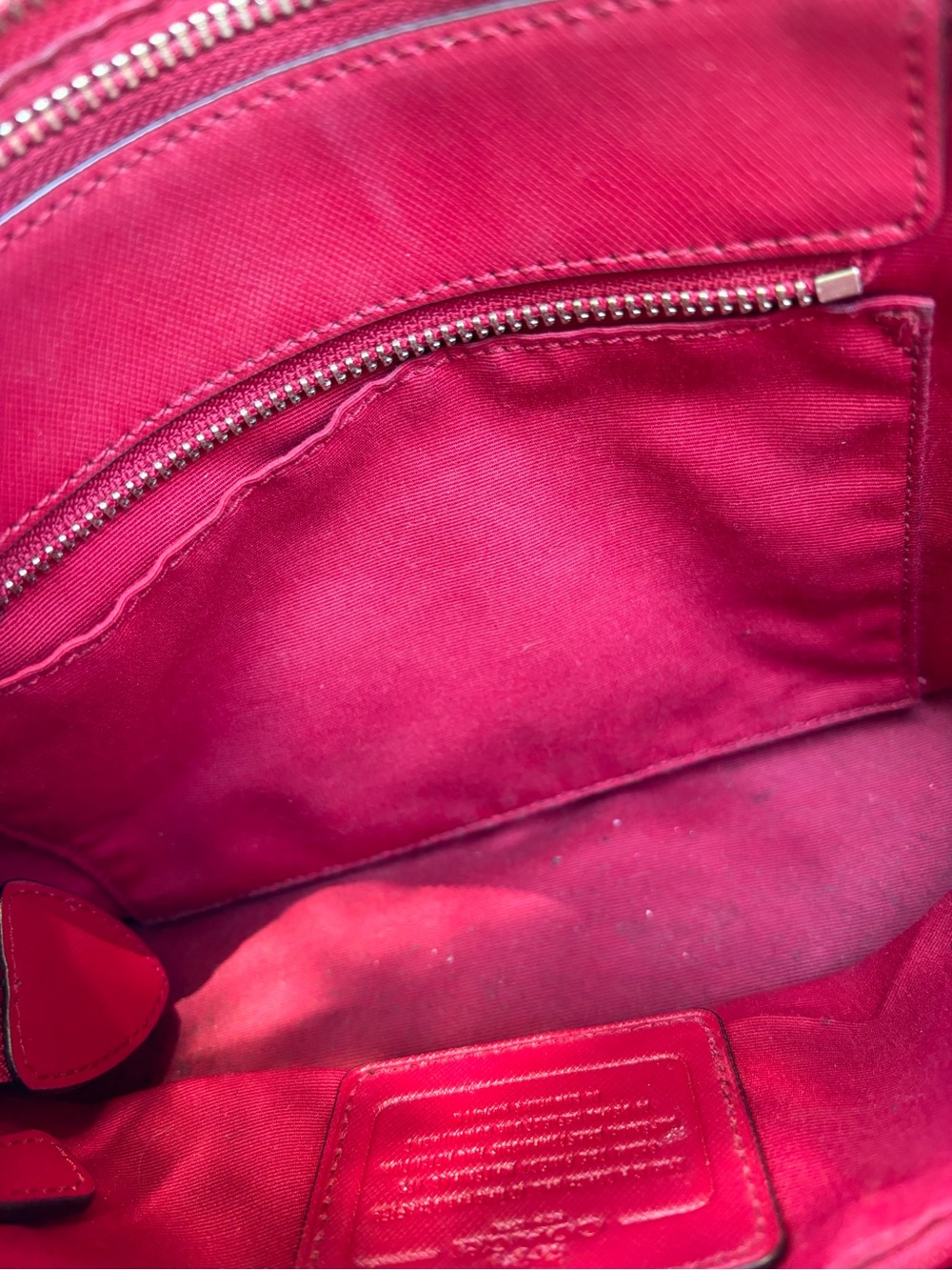 Coach Outlet Dark Red Leather Satchel/ Shoulder Bag with Charm - Picture 10 of 10